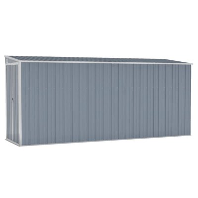 VIDAXL  - Abri de jardin mural Gris 118x382x178 cm Acier galvanis&eacute;
