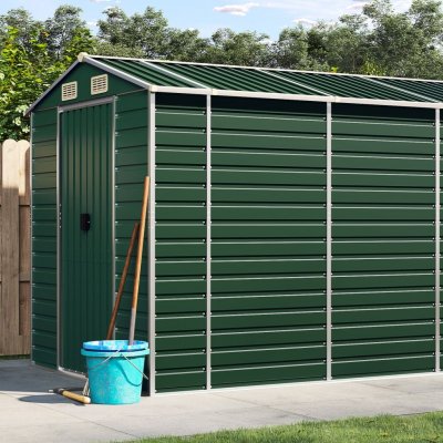 VIDAXL  Abri De Jardin Vert 191x555x198 Cm Acier Galvanis&eacute;