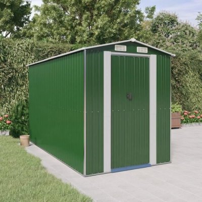 VIDAXL  abri de jardin vert 192x357x223 cm acier galvanis&eacute;