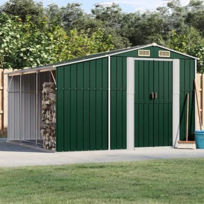 VIDAXL  abri de jardin vert 277x279x179 cm acier galvanis&eacute;