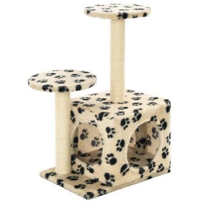 VIDAXL  Arbre &Agrave; Chat Avec Griffoir En Sisal 60 Cm Beige Motif De Pattes