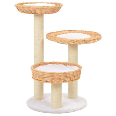 VIDAXL  - Arbre &agrave; chat avec griffoir en sisal Naturel Bois de saule