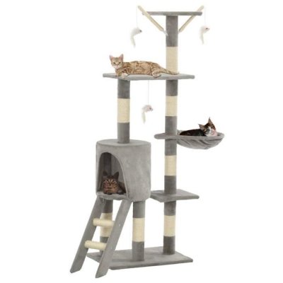 VIDAXL  - Arbre &agrave; chat avec griffoirs en sisal 138 cm Gris