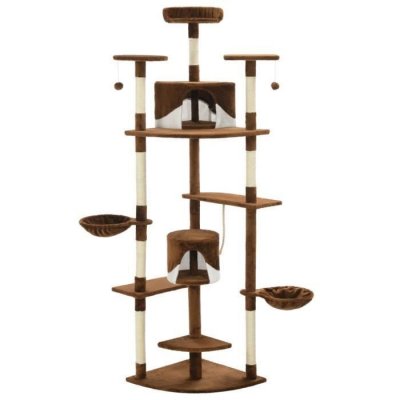 VIDAXL  - Arbre &agrave; chat avec griffoirs en sisal 203 cm Marron et Blanc Marron et blanc