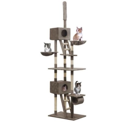 VIDAXL  - Arbre &agrave; chat avec griffoirs en sisal 230-260 cm Gris Gris