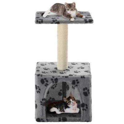 VIDAXL  Arbre &Agrave; Chat Avec Griffoirs En Sisal 55 Cm Gris Motif De Pattes