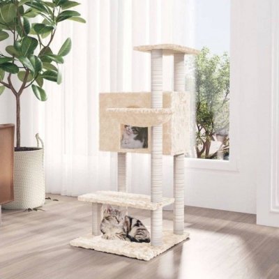 VIDAXL  Arbre &Agrave; Chat Avec Griffoirs En Sisal Cr&egrave;me 108,5 Cm