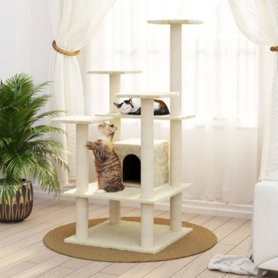 VIDAXL  Arbre &Agrave; Chat Avec Griffoirs En Sisal Cr&egrave;me 110 Cm