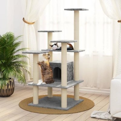 VIDAXL  Arbre &Agrave; Chat Avec Griffoirs En Sisal Gris Clair 110 Cm