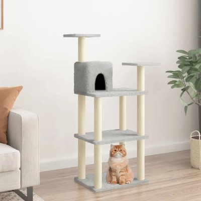 VIDAXL  Arbre &Agrave; Chat Avec Griffoirs En Sisal Gris Clair 119 Cm