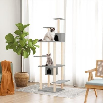 VIDAXL  - Arbre &agrave; chat avec griffoirs en sisal Gris clair 176 cm