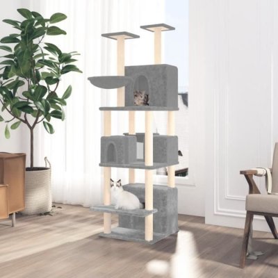 VIDAXL  Arbre &Agrave; Chat Avec Griffoirs En Sisal Gris Clair 180 Cm
