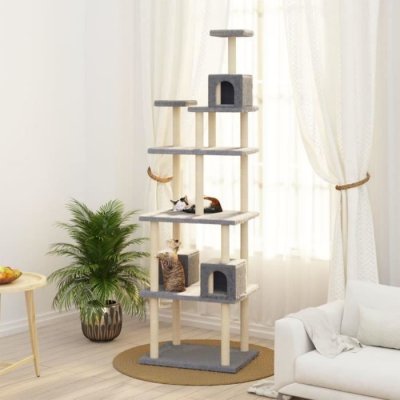 VIDAXL  - Arbre &agrave; chat avec griffoirs en sisal Gris clair 188 cm