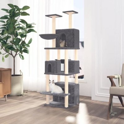 VIDAXL  Arbre &Agrave; Chat Avec Griffoirs En Sisal Gris Fonc&eacute; 180 Cm