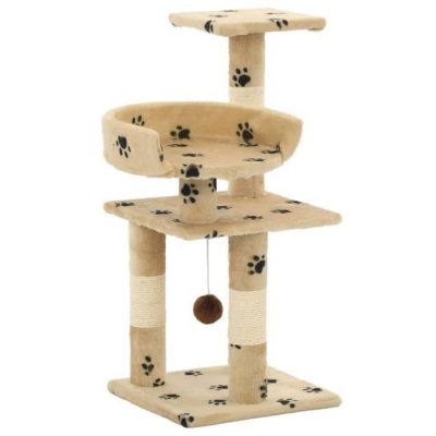 VIDAXL  Arbre &Agrave; Chat Et Griffoirs En Sisal 65 Cm Beige Motif De Pattes