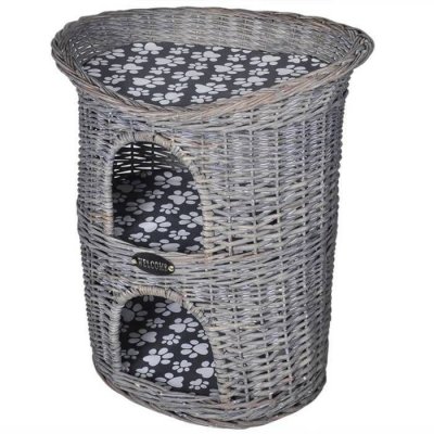 VIDAXL  - Arbre/maison 2 niveaux &agrave; chat avec coussin Saule Gris