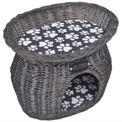 VIDAXL  - Arbre/maison &agrave; chat avec coussin Saule Gris