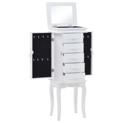 Vidaxl armoire &agrave; bijoux sur pieds blanc 246959