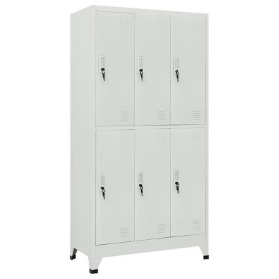 vidaXL Armoire &agrave; casiers avec 6 compartiments Acier 90x45x180 cm Gris 