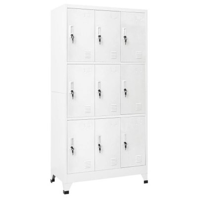 vidaXL Armoire &agrave; casiers avec 9 compartiments Acier 90x45x180 cm Gris 