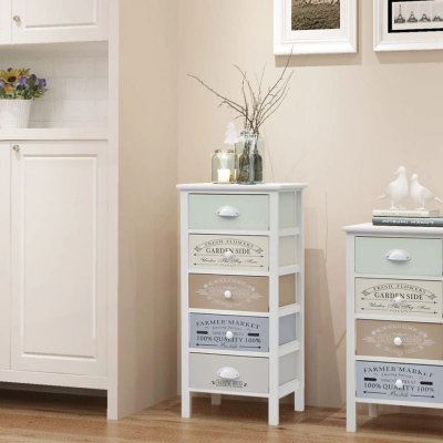 vidaXL Armoire de rangement en style fran&ccedil;ais 5 tiroirs Bois 