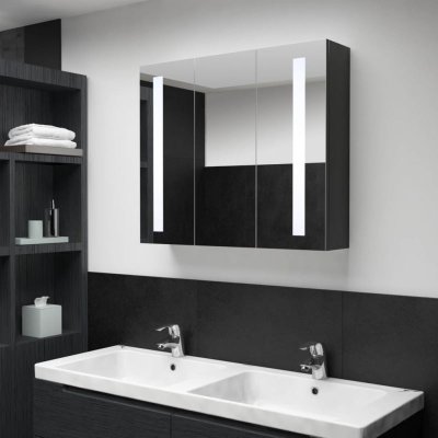 vidaXL Armoire de salle de bain &agrave; miroir &agrave; LED 89x14x62 cm 