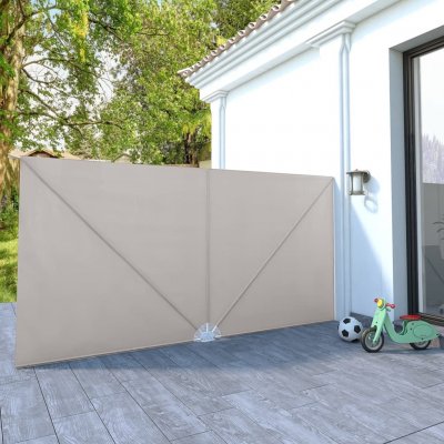 Vidaxl - Auvent lat&eacute;ral pliable de terrasse Cr&egrave;me 400 x 200 cm Cr&egrave;me