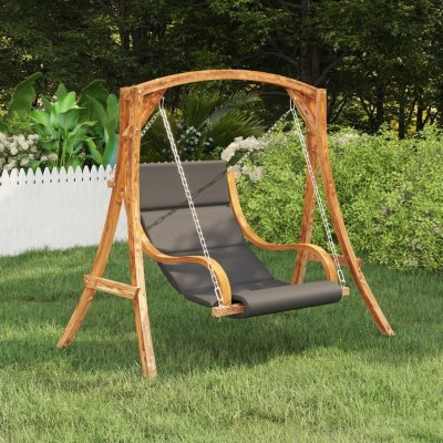 VIDAXL  balancelle avec coussin bois courb&eacute; massif avec finition teck