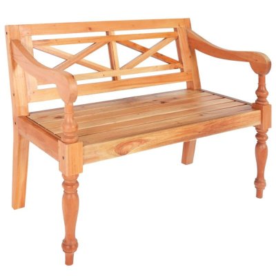 VIDAXL  banc batavia 98 cm bois d'acajou massif marron clair 246967