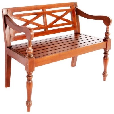 VIDAXL  banc batavia 98 cm bois d'acajou massif marron fonc&eacute; 246968