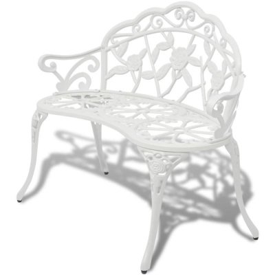 VIDAXL  - Banc de jardin 100 cm Aluminium coul&eacute; Blanc Blanc