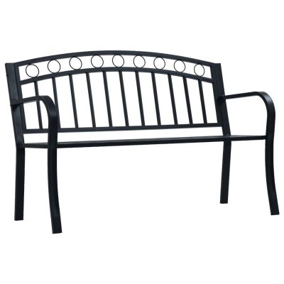 VIDAXL  Banc de Jardin 125 cm Noir Acier