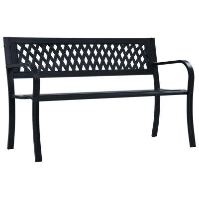 VIDAXL  - Banc de jardin 125 cm Noir Acier Noir