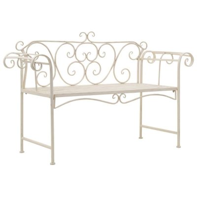 VIDAXL  - Banc de jardin 132 cm M&eacute;tal Antique Blanc White