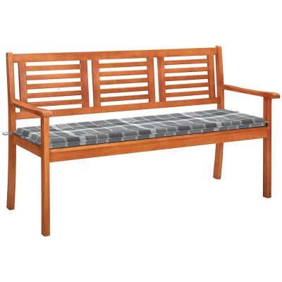 VIDAXL  banc de jardin 3 places avec coussin 150 cm bois d'eucalyptus