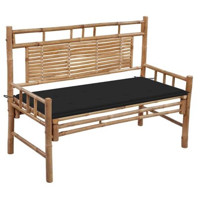VIDAXL  - Banc de jardin avec coussin 120 cm Bambou Noir
