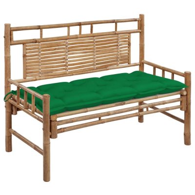 VIDAXL  - Banc de jardin avec coussin 120 cm Bambou Vert