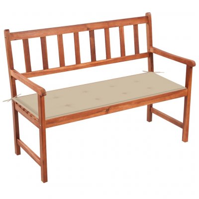  Vidaxl banc de jardin avec coussin 120 cm bois d'acacia massif 3063771