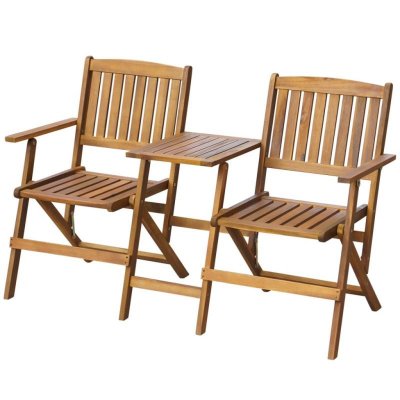 VIDAXL  Banc De Jardin Pliant Et Table &Agrave; Th&eacute; 140cm Bois D'acacia Solide