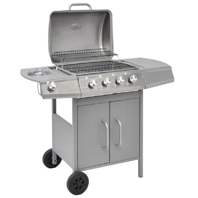 VIDAXL  Barbecue &agrave; gaz 4 + 1 zone de cuisson Argent&eacute; 