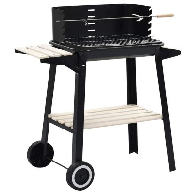 VIDAXL  - Barbecue au charbon de bois avec roulettes Noir