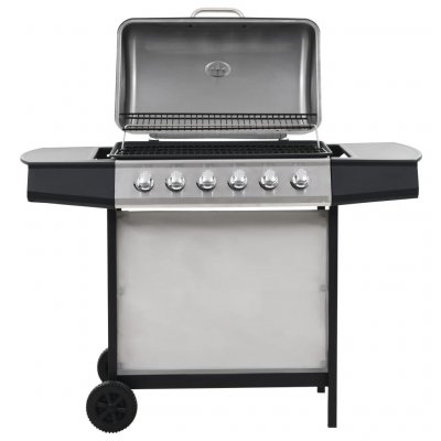 VIDAXL  barbecue au gaz avec 6 zones de cuisson inox argent&eacute; 44286