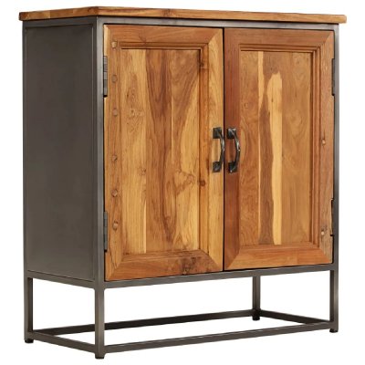 Vidaxl - Buffet Teck recycl&eacute; et acier 65 x 30 x 70 cm Brun