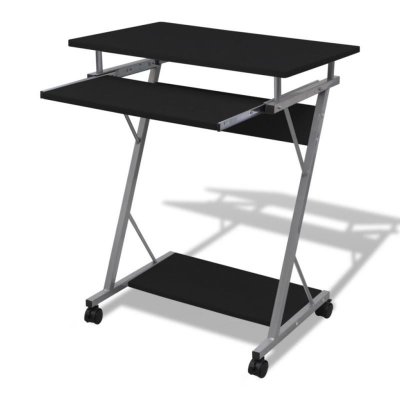 Vidaxl - Bureau d'ordinateur compact avec plateau &agrave; clavier Noir Noir