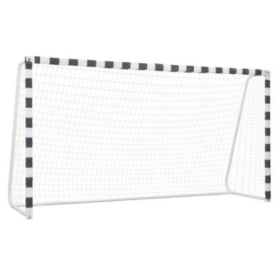 VIDAXL  but de football 300x160x90 cm m&eacute;tal noir et blanc 91953