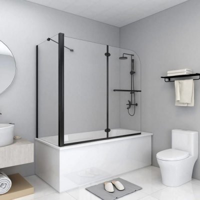 VIDAXL  cabine de douche pliante esg 120x68x130 cm noir 147190