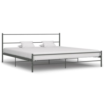 Vidaxl - Cadre de Lit M&eacute;tal Gris 200 x 200 cm Gris