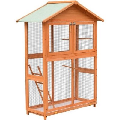 VIDAXL  - Cage &agrave; oiseaux Pin massif et bois de sapin 125,5x59,5x164 cm Brun