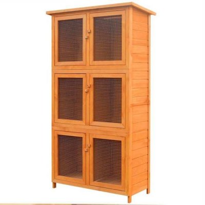 VIDAXL  - Cage pour animaux 6 compartiments Bois Brun