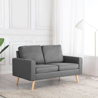 VIDAXL  - Canap&eacute; &agrave; 2 places Gris clair Tissu Gris clair